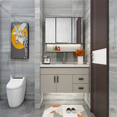 Armoire en aluminium pour salle de bain